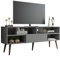Madesa TV Stand with 1 Door and 4 Shelves with Cable MANAGEMENT for 55, 65 Inch Media Storage Media Console Living Room and Bedroom Entertainment Center Wooden Television Cabinet - Grey