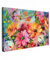 MuchoWow© Leinwand Bilder 60x40 cm Wanddeko Wohnzimmer Aesthetic Room Decor Deko Zimmer Wandbilder Modern Fotogeschenke Kunstdruck - Blumen - Bunt - Kunst - Ölfarbe
