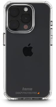 Hama Handyhülle „Extreme Protect“ für iPhone 15 Pro Max (Bumper D3O-lizenziert, stoßfest, sturzsicher und bruchsicher, durchsichtige iPhone Hülle ohne Vergilben, Case für induktives Laden) transparent