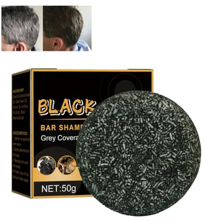 Black Soap, Grey Hair Coverage Shampoo, Hair Smoothing & Strengthening Shampoo Soap, Dark And Thick Hair Soap, Black Coverage Soap For Men Woman (3PCS)