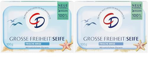 CD MILDE SEIFE GROSSE FREIHEIT frische Brise 100G vegan & ohne Mikroplastik (Packung mit 2)