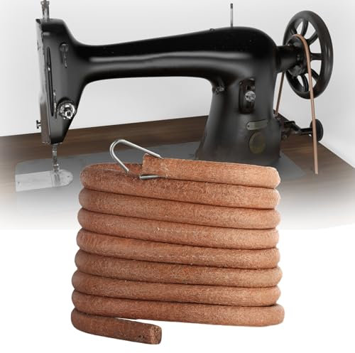 183 cm Keilriemen für Nähmaschine aus Leder mit Haken, Lederriemen für Nähmaschinen mit Haken, Lederriemen Nähmaschine - kompatibel mit Nähmaschinen mit Pedal für Fuß, Nähmaschine, Pedal (6 mm)