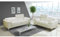 Vente-unique-Couchgarnitur Leder 3+2 - Weiß - Solange