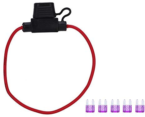 Porte-fusible étanche pour Voiture Bateau RV-couvercle Amovible, Installation Facile, Convient au Kit de Fusibles à Lame ATC/ATO, DC 12V (+5 fusibles 3A)
