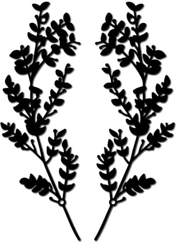 CREATCABIN Metal Tree Leaf Wall Decor Vine Olive Branch Leaf Wall Art Decor Double Black Wrought Iron Scroll Sculpture Hanging Rustic Sign for Above The Bed Living Room Home 12x4Inch