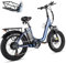 HANEVEAR H6-S E Bike Klapprad mit 1152Wh/24Ah Lithium Akku, 140KM, 65Nm 250W Hinterradmotor, 20 * 4'' Fat Tire Ebike Pedelec City, Elektrofahrräder für Erwachsene Herren Damen (Blau)