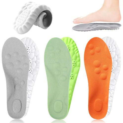 Solette Scarpe Soletta in Memory Foam Plantare Piede Piatto 3 Paia Suole Scarpe Ortopediche Per Uomo Donna Solette Ortopedico Traspiranti Ammortizzanti per Camminare e Correre (39-40 EU 255mm)