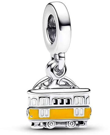 NUNUYAYA Charm Bead Ciondolo in Argento Sterling 925 Double-Decker Bus con Cubic Zirconia Pendenti Compatibile con Braccialetti e Collane europei,Compleanno di Natale Perline per Donne