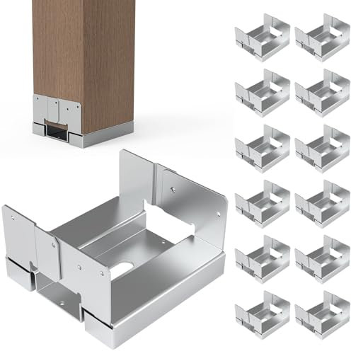12 PCS 4x4 Post Anchor Base Adjustable Wood Post Brackets, Metal Post Base Holder for Concrete for Deck Patio/Gazebo/Pergola,Adjustable Galvanized Post Bracket