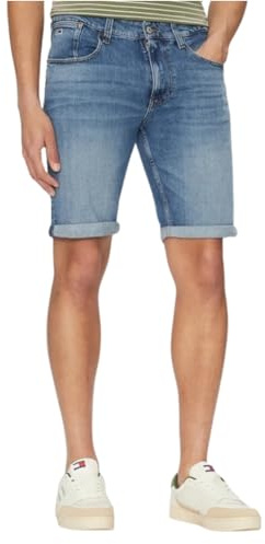 Tommy Jeans Herren Jeans Shorts Ronnie mit Stretch, Blau (Denim Medium), 36W