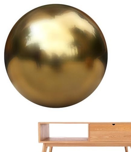 Hohlkugel aus Edelstahl - nahtlose Hohlkugeln, Kugel mit Spiegelflächen | Titan Gold hohle polierte glänzende Kugel, Haus und Garten Dekokugel für den Außenbereich, goldfarben