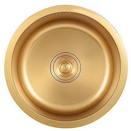XUTNZA Fregaderos de Cocina, Fregadero de Cocina, Fregadero Fregadero Barra de Fregadero Fregadero Redondo Pequeño Fregadero Individual Circular/D/40 * 40 * 19 Cm