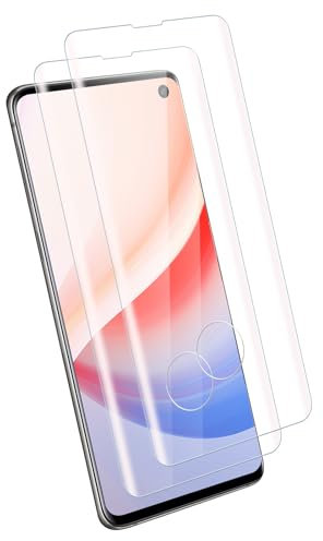 Carantee für Panzerglas für Samsung Galaxy S10 Schutzfolie, 2 Stück Fingerabdruck-ID für Samsung S10 Schutzglas, 9H Härte Ultradünn für Galaxy S10 Displayfolie, 3D Full Cover, Anti-Öl Glasfolie