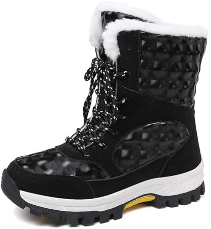 EJIMUQO Regalini Natale Bambini Stivaletti Donna Neri Tacco Basso Stivali Tacco A Spillo Stivali Donna Pelle Vera Stivali Donna Vera Pelle Elegante Stivali Alti Neri Lucidi Stivaletti Da Donna