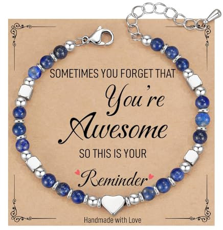 FDEETY Bracciale Donna Elegante Piccoli Braccialetti di Perline Pietra Naturale Regolabile Regalo Perfetto per Yoga e Meditazione Resistente（Lapislazzuli）