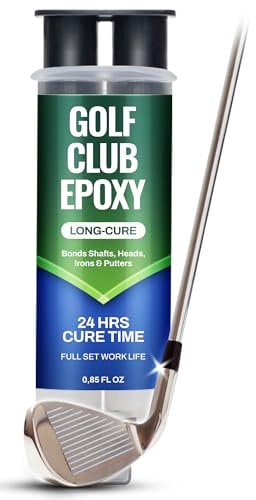 FORTIVO Golf Club Epoxy Long Cure – 20 Min Work Life Golf Club Repair for All Golf Shafts, Heads, Drivers, Putters, and Irons, Works on Graphite & Steel Shafts - 0.85oz