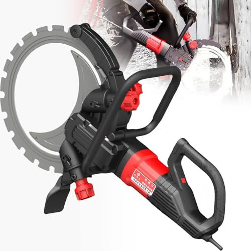 Concrete Ring Saw Wet Cutting 290mm Cutting Depth Electric Concrete Wall Saw 3000rpm Brushless Concrete Diamond Cutting Machine with Water Fed Dust Suppression,Incl Water Line,Pump,Blade,9500W