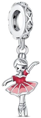 S925 Silber Drehender Ballett Charm Anhänger für Pandora Armbände Frauen | Charm Anhänger Tänzerin Geeignet für Frauen Halskette als Geschenke Für Tochter, Enkelin, Nichte, Geburtstag Freunden