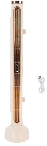 TOPINCN Turmventilator Tischventilatoren, Tragbarer Flügelloser Tischventilator, Wiederaufladbarer, Leistungsstarker Persönlicher Schreibtischventilator mit Windfunktion (Beige)