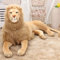AQCQDQ Lebensechtes Löwe Riesen Kuscheltier XXL, Löwen Plüschtiere Gelb Zoo Wildtier Löwe-Puppe Plüsch Spielzeug, Tier Thema Party Szene Dekoration Fotografie Requisiten (70 cm)