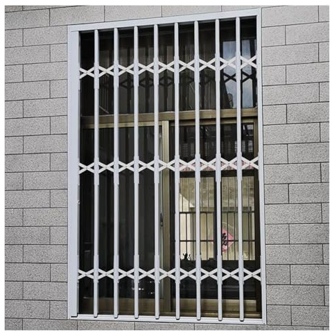 Inferriate per Finestre Griglia Di Sicurezza Per Finestre Pieghevole, Push-pull, Con Serratura, Larghezza 90, 100, 110, 120, 130, 140 CM, Per Soffitte/cantine/cortili.(110x120cm)