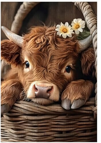 Tolles Puzzle für Erwachsene, 300 Teile, Hochlandkuh-Puzzles für Erwachsene, Spielzeug, Geschenk, Familiendekoration, Kinderpuzzles