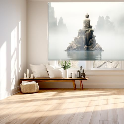 Blindecor Digital | Rollo durchscheinend Bedruckt | Familie Zen| Modell Z Edition | 130 x 180 cm (Breite x Höhe) | Stoffgröße 126 x 175 cm | Fensterrollos