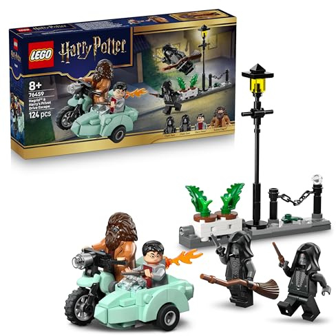 LEGO Harry Potter Hagrid & Harry's Privet Drive Escape - Motorbike Toy with 4 Minifigures incl. 2 Death Eaters, plus a Street Scene - Gift for 8+ Year Old Girls, Boys & Fans - 76459