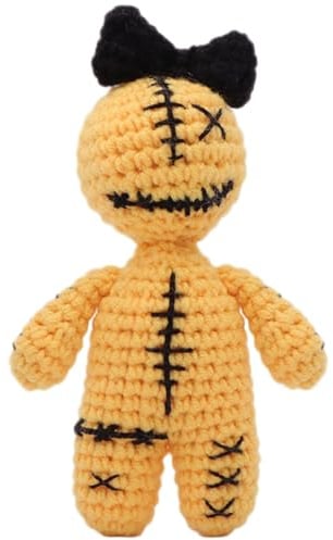 AZIDWERYQ Voodoo-Puppen, niedliche lustige Häkel-Halloween-Puppe, 8, 9 x 4, 1 x 13 cm, gehäkelte Stofftier-Voodoo-Puppe