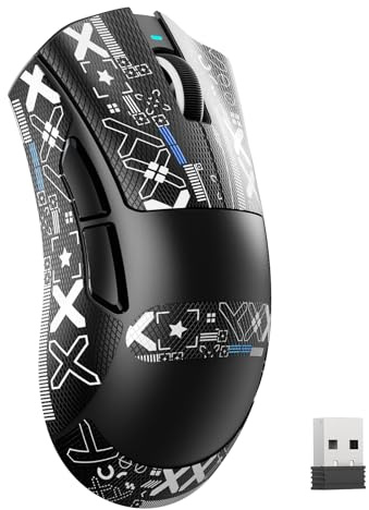 MAMBASNAKE X ATTACKSHARK V3 Wireless Gaming Mouse with Tape-Black | 22000 DPI,PixArt PAW3311 Sensor,BT/2.4G/Wired,59g Lightweight,20M Clicks,40G Acceleration,Long Battery,for PC/Mac