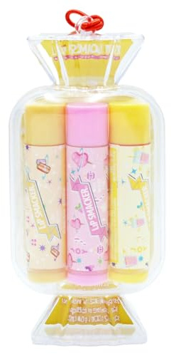 Lip Balm Gift Set – Sweet Trio (Cream Soda, Cotton Candy, Pink Lemonade) – 3 x Fun Flavoured Lip Balms for Kids & Teens – Ideal Stocking Filler or Party Bag Filler