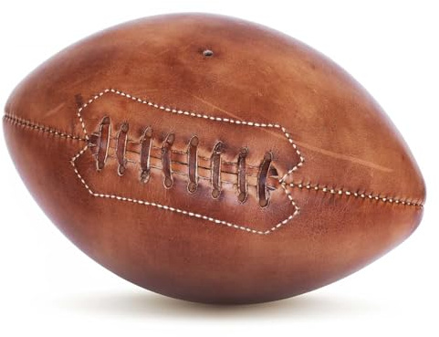 Retro American-Football aus echtem Leder – Handgefertigt Vintage Football Outdoor & Sammlerstück Robust