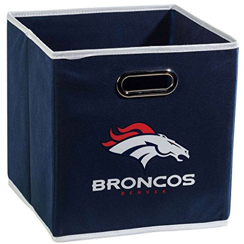 Franklin Sports NFL Denver Broncos Faltbarer Aufbewahrungsbehälter, NFL Faltwürfel, Aufbewahrungsbehälter, passend für Mülleimer, Stoff, NFL-Team, Aufbewahrungswürfel, Einheitsgröße