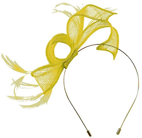 Max and Ellie Sinamay Fascinator - Yellow, One Size