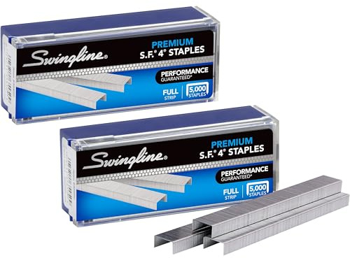 Swingline Heftklammern, S.F. 4, Premium für Desktop-Heftgeräte, 6,35 mm Länge, 210 Stück/Streifen, 5000 Stück/Box (35450)