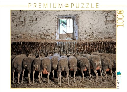 CALVENDO Puzzle Schafe am Trog | 1000 Teile Lege-Größe 64 x 48 cm Foto-Puzzle für glückliche Stunden