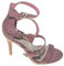 Sandalo Donna camoscio Rosa alla Schiava Glamour Trendy Tacco Alto a Spillo Anni 30 (40 EU)