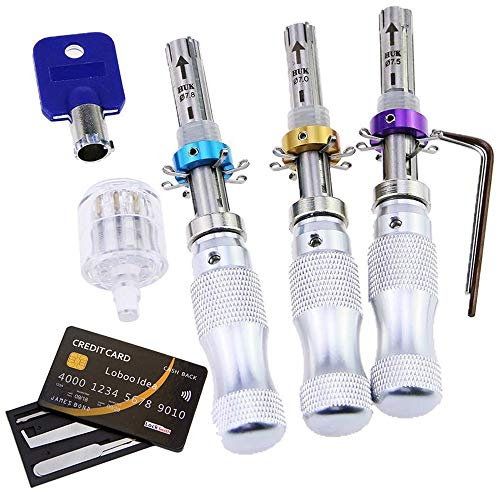 Loboo Idea 3 Piece Tubular Lock Pick Tool With 7 Pin übungsschloss Tubular Lock, Credit Card Lock Pick Dietrich Set Mit übungsschloss Für Spieler Und Das Training Skill Locksmith Kit