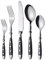 24-pcs Cutlery Set Forged Type with Black Handles and Rivets@30 Pieces incl.