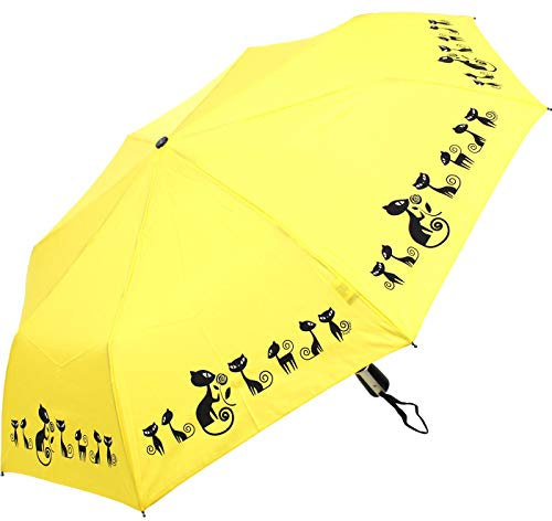 Doppler Mini Taschenschirm Auf-Zu-Automatik Cats - Yellow