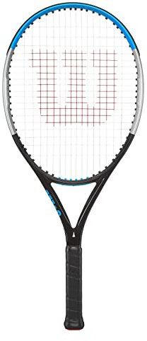 Wilson Tennisschläger Ultra 25 V3.0, Für Jugend- und Freizeitspieler ab 11 Jahren, Power Rib-Geometrie, Schwarz/Silber/Blau, WR043610U