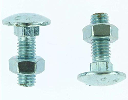 16 x Dresselhaus M8 x 25 Flachrundschrauben mit Vierkantansatz & Mutter Mu, galv. verzinkt DIN 603 M 8 Schlossschrauben ISO 8677 (16, M8 x 25)