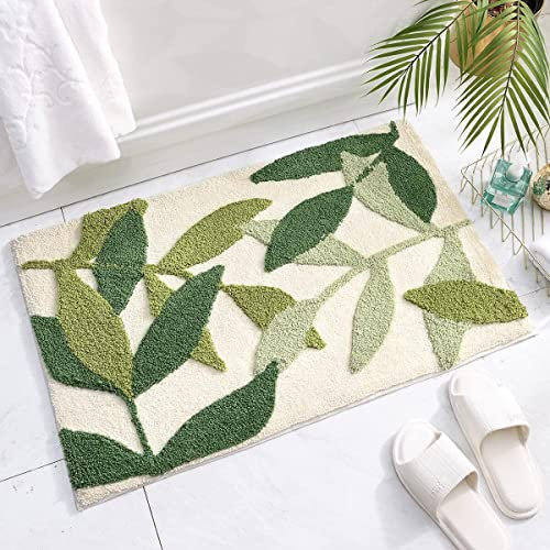 Treer Badteppich Rutschfester Waschbarer Badteppich Flauschige Weiche Mikrofaser Badezimmerteppich Saugfähige Badvorleger für Badezimmer Badewanne Eingang 45 x 65 cm