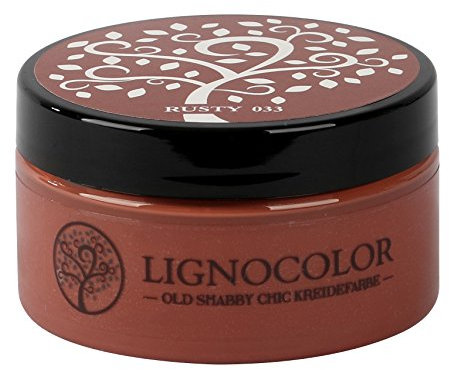 Lignocolor 100ml Kreidefarbe (Rusty) Shabby Chic Lack Landhaus Stil Vintage Look Chalky finish