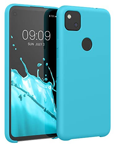 kwmobile Housse Compatible avec Google Pixel 4a Coque - Housse de téléphone Protection Souple en TPU Silicone - Bleu Indien