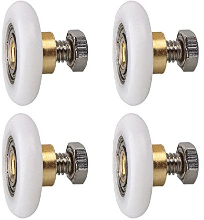 Qikuver rodillos De Poleas para Puerta Corredera De Cristal para ducha, 4 ruedas de 20 mm de diámetro para Baño