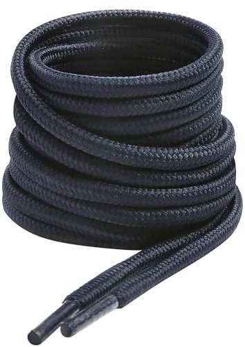 VSUDO Lacci Blu Rotondi 90 cm per Scarponi/Stivali, Stringhe ø4 mm per Scarpe da Passeggio/Lavoro/Escursionismo/Trekking (2 Paia-Blu Navy-090cm)