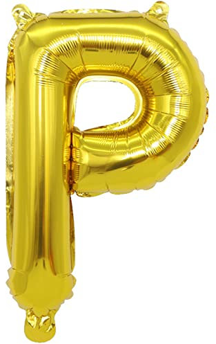 D2D | Party Balloon Buchstabe P in Gold - Größe 40 cm - Folienballon - Buchstabenballon - Geburtstagsdeko