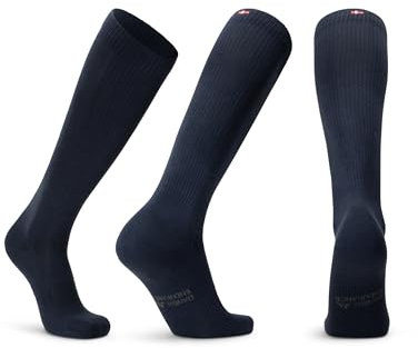 DANISH ENDURANCE Bio-Baumwolle Kompressionsstrümpfe, 14-18 mmHg, Unisex, für Damen & Herren, 1 oder 3 Paar (Marineblau, 39-42)