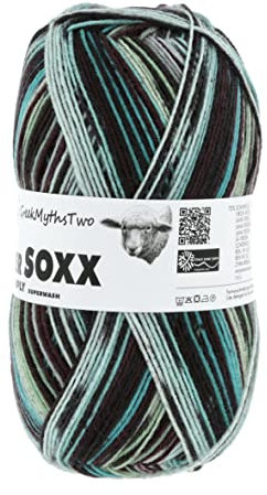 Lang Yarns - Super Soxx Color 4-fach 0394 türkis grün grau 100 g